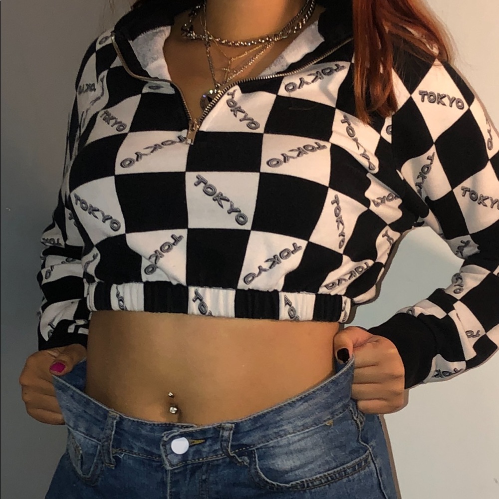 Checkered zip up Tokyo long sleeve